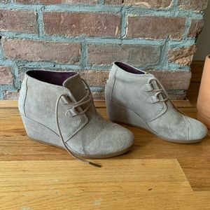 TOMS  Desert Taupe Suede Kala Booties